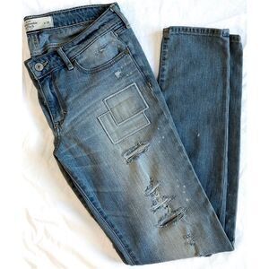 Abercrombie & Fitch Skinny Jeans | Distressed Patchwork